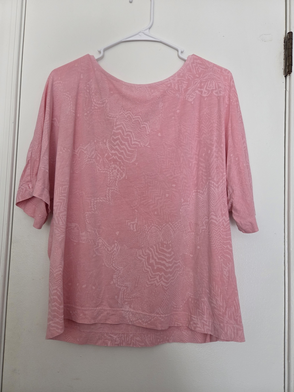 Fresh Produce Pink Tencel Cotton Tonal Print Dolman Top Made in USA XS/SM